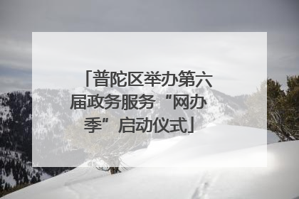 普陀区举办第六届政务服务“网办季”启动仪式