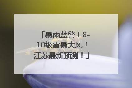 暴雨蓝警！8-10级雷暴大风！江苏最新预测！