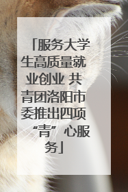 服务大学生高质量就业创业 共青团洛阳市委推出四项“青”心服务