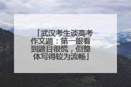 武汉考生谈高考作文题：第一眼看到题目很慌，但整体写得较为流畅