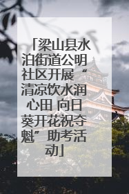 梁山县水泊街道公明社区开展“清凉饮水润心田 向日葵开花祝夺魁”助考活动
