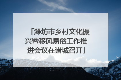 潍坊市乡村文化振兴暨移风易俗工作推进会议在诸城召开