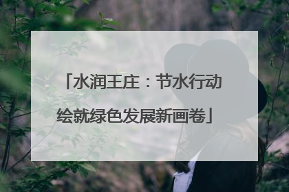 水润王庄：节水行动绘就绿色发展新画卷