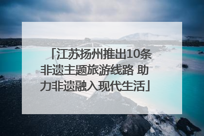 江苏扬州推出10条非遗主题旅游线路 助力非遗融入现代生活
