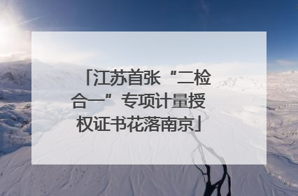 江苏首张“二检合一”专项计量授权证书花落南京