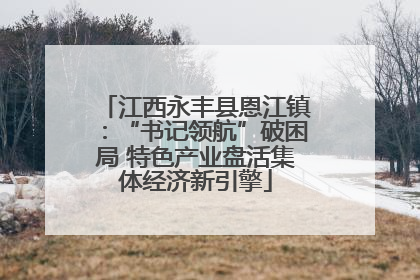 江西永丰县恩江镇：“书记领航”破困局 特色产业盘活集体经济新引擎