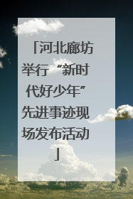 河北廊坊举行“新时代好少年”先进事迹现场发布活动