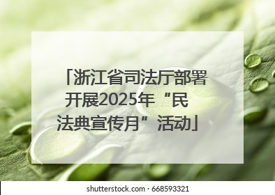 浙江省司法厅部署开展2025年“民法典宣传月”活动
