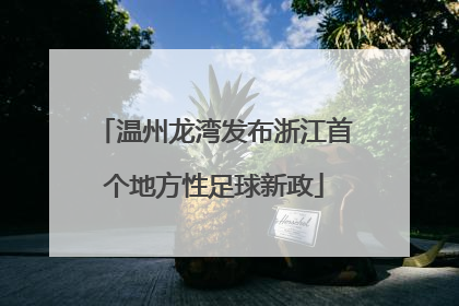 温州龙湾发布浙江首个地方性足球新政