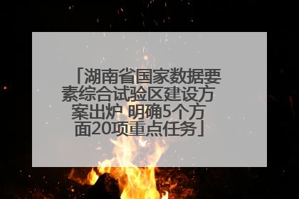 湖南省国家数据要素综合试验区建设方案出炉 明确5个方面20项重点任务