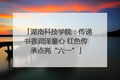 湖南科技学院：传递书香润泽童心 红色传承点亮“六一”