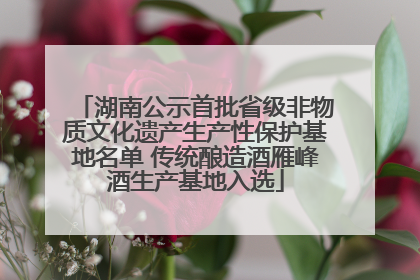 湖南公示首批省级非物质文化遗产生产性保护基地名单 传统酿造酒雁峰酒生产基地入选