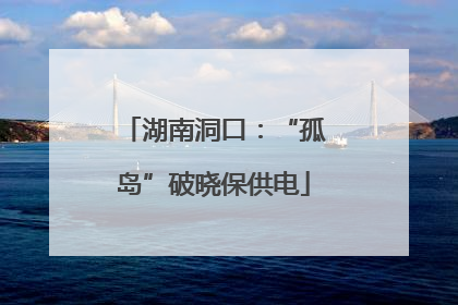 湖南洞口：“孤岛”破晓保供电