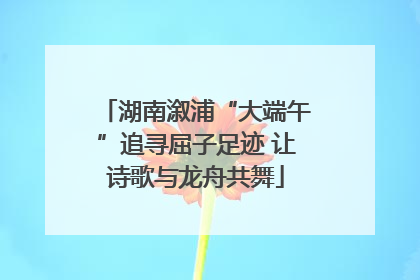 湖南溆浦“大端午”追寻屈子足迹 让诗歌与龙舟共舞
