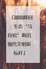 湖南隆回：生态“马拉松”跑出现代文明新标杆
