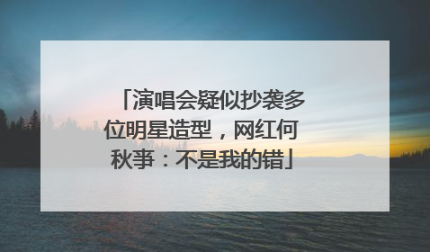 演唱会疑似抄袭多位明星造型，网红何秋亊：不是我的错