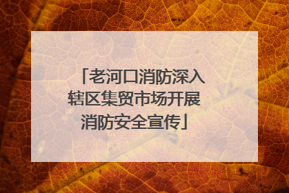老河口消防深入辖区集贸市场开展消防安全宣传