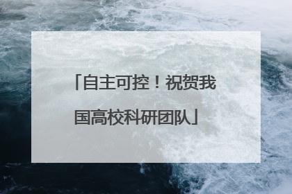 自主可控！祝贺我国高校科研团队