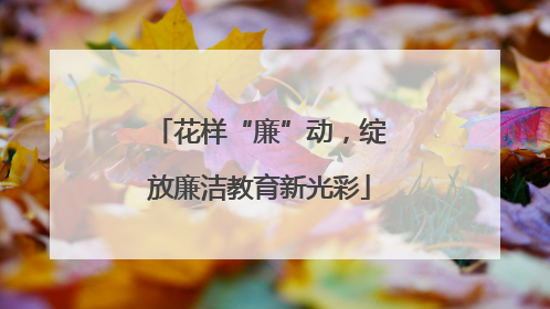 花样“廉”动，绽放廉洁教育新光彩
