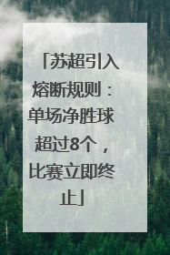苏超引入熔断规则：单场净胜球超过8个，比赛立即终止
