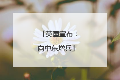 英国宣布：向中东增兵