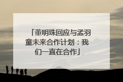 董明珠回应与孟羽童未来合作计划：我们一直在合作