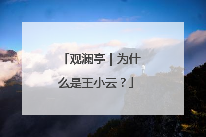 观澜亭｜为什么是王小云？