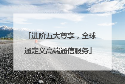 进阶五大尊享，全球通定义高端通信服务