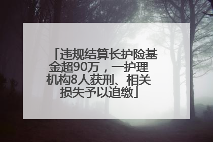 违规结算长护险基金超90万，一护理机构8人获刑、相关损失予以追缴