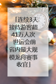 连续3天接待游客超41万人次 世运会前省内最大规模龙舟赛事收官