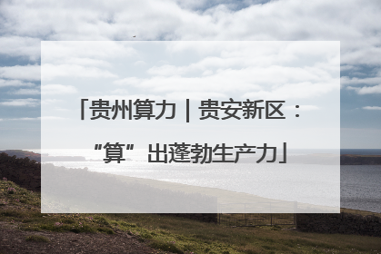 贵州算力｜贵安新区：“算”出蓬勃生产力