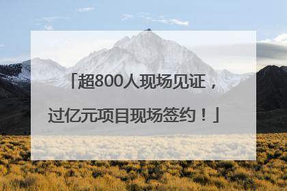 超800人现场见证，过亿元项目现场签约！