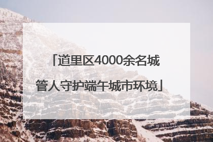 道里区4000余名城管人守护端午城市环境