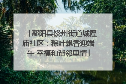鄱阳县饶州街道城隍庙社区：粽叶飘香迎端午 幸福和谐邻里情