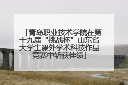青岛职业技术学院在第十九届“挑战杯”山东省大学生课外学术科技作品竞赛中斩获佳绩