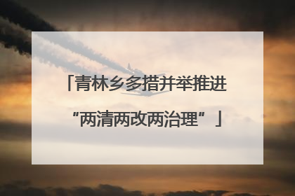青林乡多措并举推进“两清两改两治理”