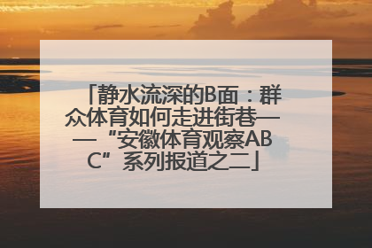 静水流深的B面：群众体育如何走进街巷——“安徽体育观察ABC”系列报道之二