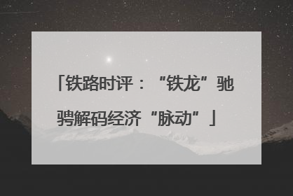 铁路时评：“铁龙”驰骋解码经济“脉动”