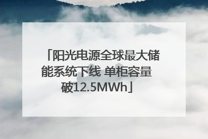 阳光电源全球最大储能系统下线 单柜容量破12.5MWh