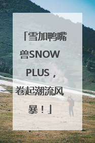 雪加鸭嘴兽SNOWPLUS，卷起潮流风暴！