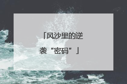 风沙里的逆袭“密码”