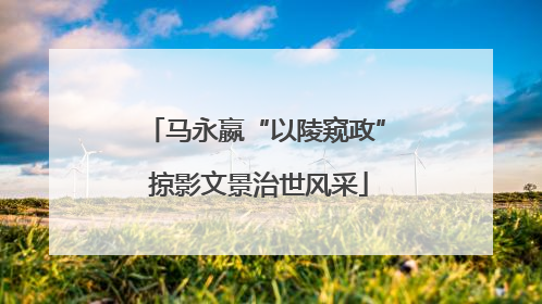 马永嬴“以陵窥政” 掠影文景治世风采