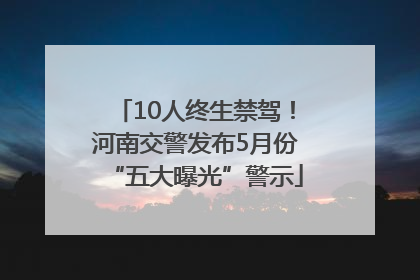 10人终生禁驾！河南交警发布5月份“五大曝光”警示