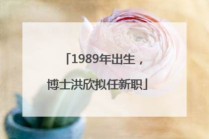 1989年出生，博士洪欣拟任新职