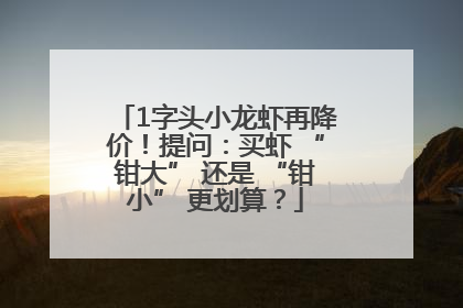 1字头小龙虾再降价！提问：买虾 “钳大” 还是 “钳小” 更划算？