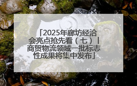 2025年廊坊经洽会亮点抢先看（七）丨商贸物流领域一批标志性成果将集中发布
