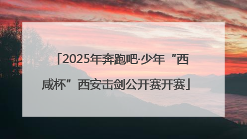 2025年奔跑吧·少年“西咸杯”西安击剑公开赛开赛