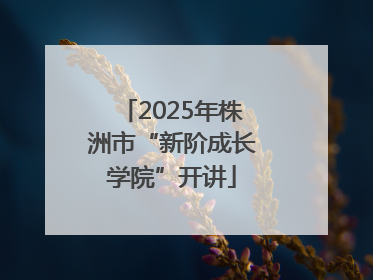 2025年株洲市“新阶成长学院”开讲