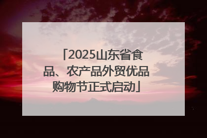 2025山东省食品、农产品外贸优品购物节正式启动