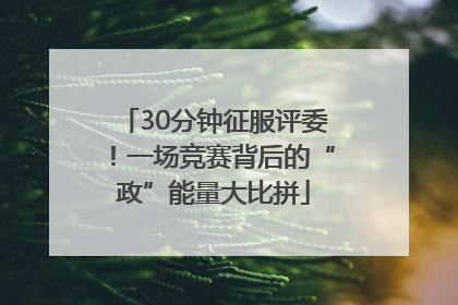 30分钟征服评委！一场竞赛背后的“政”能量大比拼
